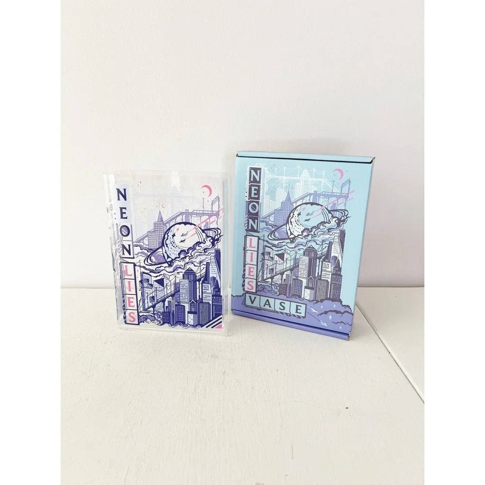 FairyLoot Neon Lies Book Vase‎ Blue Purple Duckhymn Acrylic Decor
